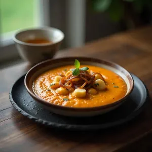 Imagen de Gofio escaldado con cebolla roja, plato energético canario