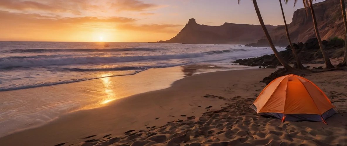 Imagen destacada del artículo: Guía Completa para Acampar en las Playas de Gran Canaria