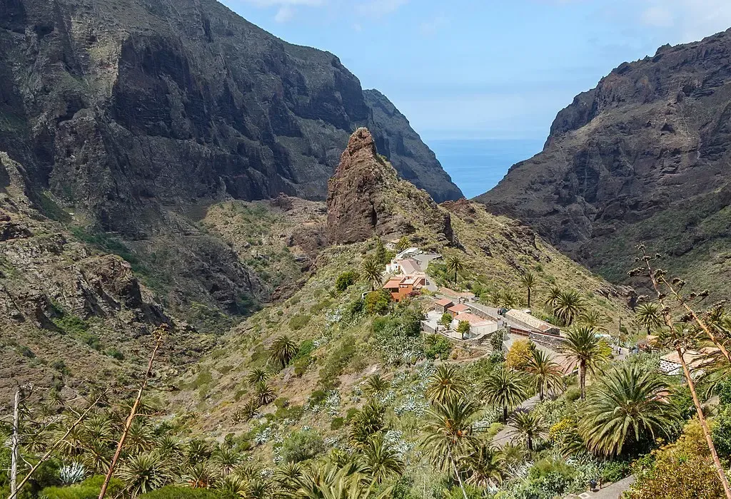 Vista panorámica del pintoresco caserío de Masca, enclavado en el Parque Rural de Teno.