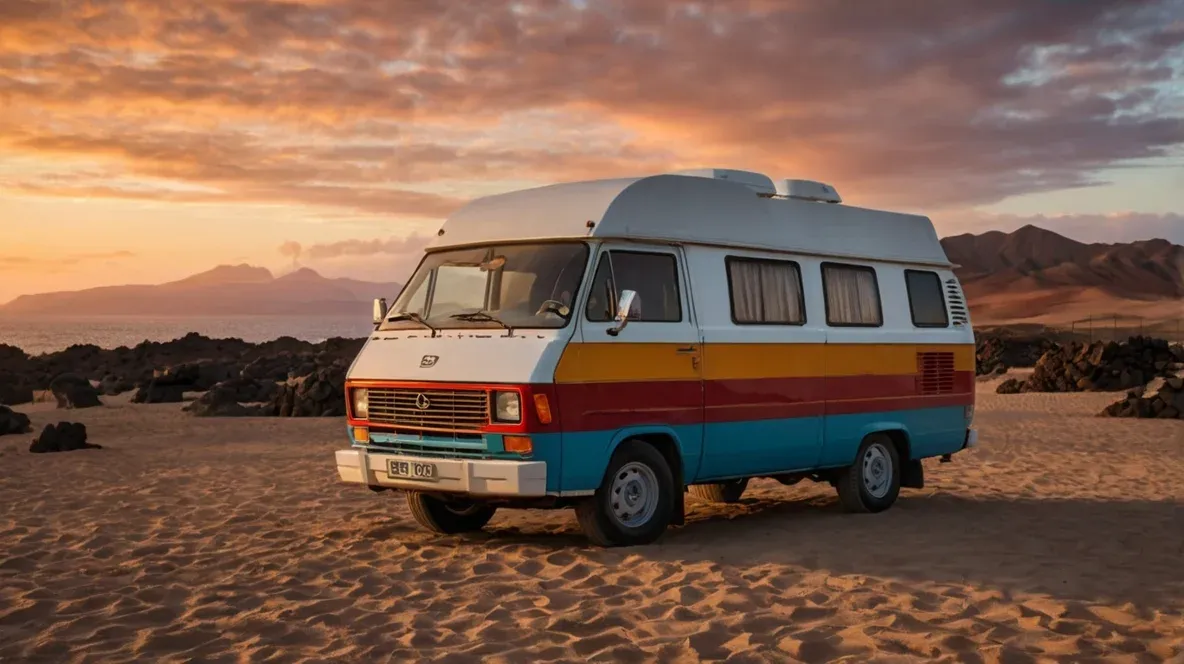 Autocaravana pernoctando legalmente en Fuerteventura